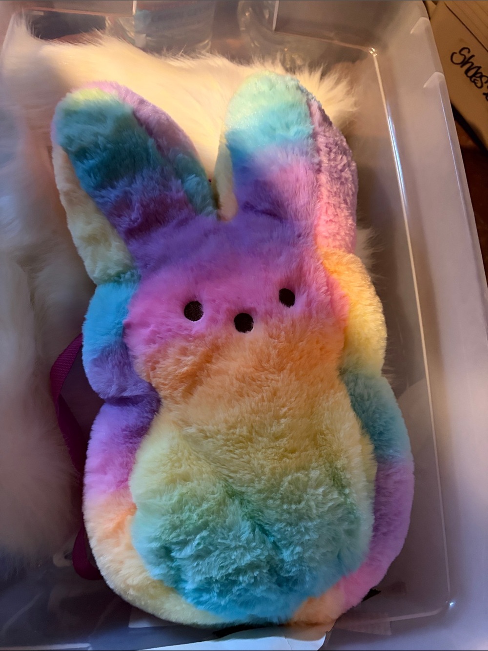 Official peep backpack. Zippered space inside roomie.